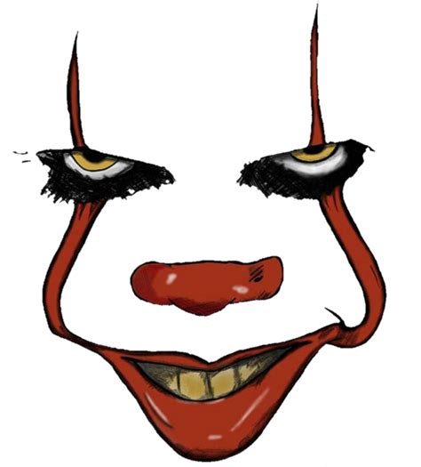 Pennywise face printable in a simple, yet terrifying design